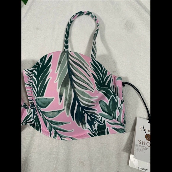 NWT $30 Shade & Shore Sun Tan Push Up V Wire Bandeau Bikini Top [SZ 34B‎ ] - Picture 8 of 13